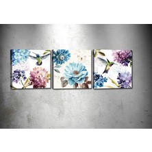 Tablocenter 3 Parçalı Çiçek Kanvas Tablo 30 x 90 cm