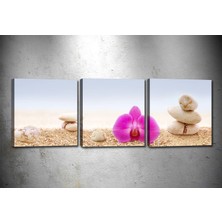 Tablocenter 3 Parçalı Çiçek Kanvas Tablo 30 x 90 cm