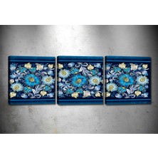 Tablocenter 3 Parçalı Çiçek Kanvas Tablo 30 x 90 cm