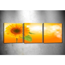 Tablocenter 3 Parçalı Çiçek Kanvas Tablo 30 x 90 cm