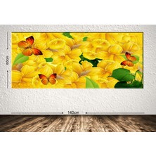 Tablo center Dev Boyut Çiçek Kanvas Tablo - 60x140cm