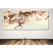 Tablo center Dev Boyut Çiçek Kanvas Tablo - 60x140cm