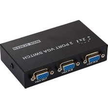 Platoon Vga 2Port Seçmeli Anahtarlı Switch 2 Kasa 1 Mönitör