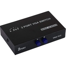 Platoon Vga 2Port Seçmeli Anahtarlı Switch 2 Kasa 1 Mönitör