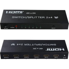 Platoon Hdmı 2X4 Switch/Splitter 1.4B Hdmı Matrix Ses Video Dönüştürücü