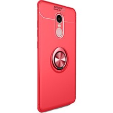 Jopus Xioami Redmi Note 4X Kılıf Ultra Korumalı Yüzüklü Standlı Ravel Silikon - (Kırmızı)