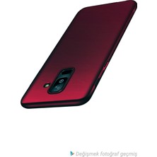 Jopus Samsung Galaxy J8 Mat Premium Silikon Kılıf - Bordo + Nano Ekran Koruyucu