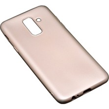 Jopus Samsung Galaxy A6 Plus Mat Premium Silikon Kılıf - Gold + Nano Ekran Koruyucu