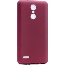 Jopus LG K8 2017 Mat Peremium Silikon Kılıf - Bordo + Nano Ekran Koruyucu