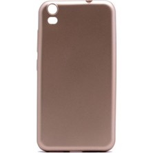 Jopus Vestel Venüs V5 Mat Premium Silikon Kılıf - Gold + Nano Ekran Koruyucu