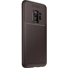 Jopus Samsung Galaxy S9 Kılıf Karbon Desenli Lux Negro Silikon - Kahverengi