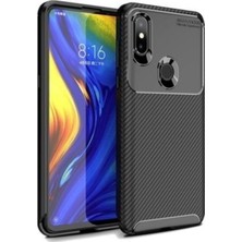 Jopus Xioami Mi Mix 3 Kılıf Karbon Desenli Lux Negro Silikon - Siyah