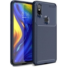 Jopus Xioami Mi Mix 3 Kılıf Karbon Desenli Lux Negro Silikon - Lacivert