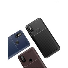 Jopus Xioami Redmi Note 5 Pro Kılıf Karbon Desenli Lux Negro Silikon - Kahverengi