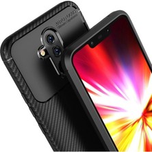 Jopus Huawei Mate 20 Lite Kılıf Karbon Desenli Lux Negro Silikon - Siyah + Nano Ekran Koruyucu