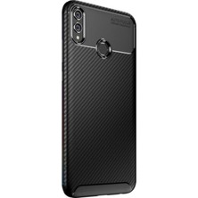 Jopus Huawei Honor 8X Kılıf Karbon Desenli Lux Negro Silikon - Siyah + Nano Ekran Koruyucu