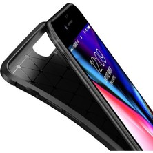 Jopus Apple iPhone 6 - 6S Kılıf Karbon Desenli Lux Negro Silikon - Lacivert + Full Body Ekran Koruyucu (Ön Arka)