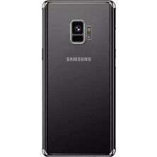 Jopus Samsung Galaxy S9 Dört Köşe Renkli Şeffaf Lazer Silikon - Gümüş + Full Body Ekran Koruyucu (Ön - Arka)