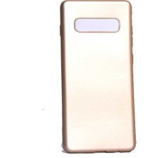 Jopus Samsung Galaxy S10 Mat Premium Silikon Kılıf - Gold + Full Body Ekran Koruyucu