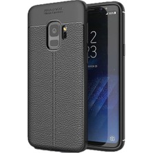 Jopus Samsung Galaxy S9 Kılıf Deri Desenli Lüx Niss Silikon - Siyah