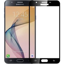 Jopus Samsung Galax J7 Prime 2 5D Nano Tam Kaplayan Ekran Koruyucu - Siyah + Şeffaf Silikon Kılıf