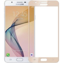 Jopus Samsung Galax J7 Prime 2 5D Nano Tam Kaplayan Ekran Koruyucu - Gold + Şeffaf Silikon Kılıf