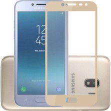 Jopus Samsung Galax J4 5D Nano Tam Kaplayan Ekran Koruyucu - Gold + Şeffaf Silikon Kılıf