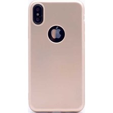 Jopus Apple iPhone XS Mat Premium Silikon Kılıf - Gold + 5D Nano Ekran Koruyucu