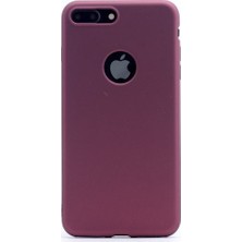 Jopus Apple iPhone 6 Plus Ultra İnce Mat Silikon - Bordo + 5D Nano Ekran Koruyucu Siyah