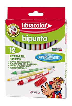 Fibracolor Bipunta 12 Renk Çift Uçlu Keçeli Kalem