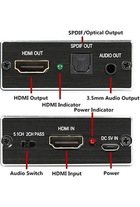 Platoon Hdmı To Hdmı+Audio Optik 4K Ve 2K Metal Hdmı Ses Ayırıcı