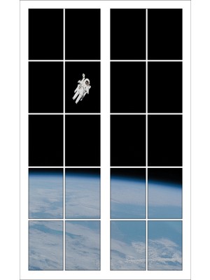 Renkselart Pencere Astronot Uzay Atmosfer Duvar Sticker