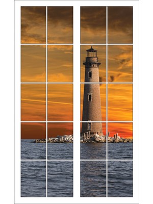 Renkselart Pencere Deniz Feneri Duvar Sticker