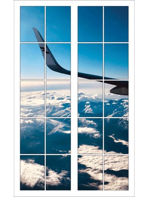 Renkselart Pencere Uçak Gökyüzü Bulutlar Duvar Sticker