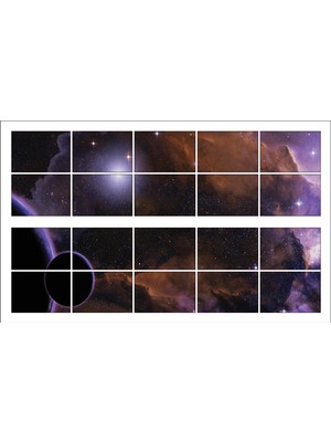 Renkselart Pencere Uzay Boşluğu Yıldızlar Duvar Sticker