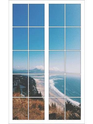 Renkselart Pencere Sahil Deniz Manzara Duvar Sticker