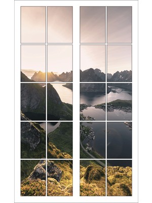 Renkselart Pencere Dağ Gölet Manzara Duvar Sticker