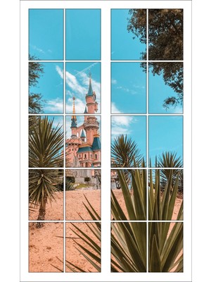 Renkselart Pencere Saray Şato Duvar Sticker