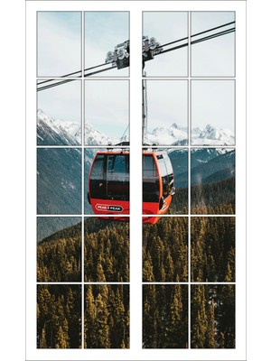 Renkselart Pencere Teleferik Duvar Sticker