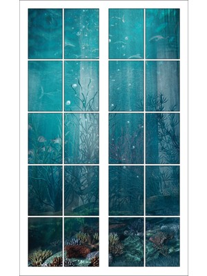 Renkselart Pencere Akvaryum Deniz Dibi Duvar Sticker