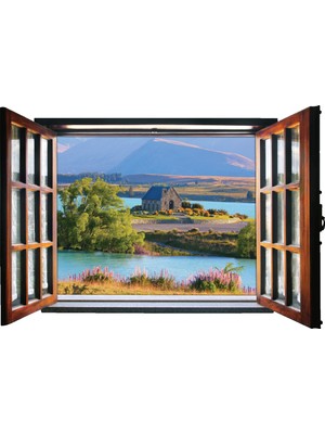 Renkselart Pencere Manzara Duvar Sticker