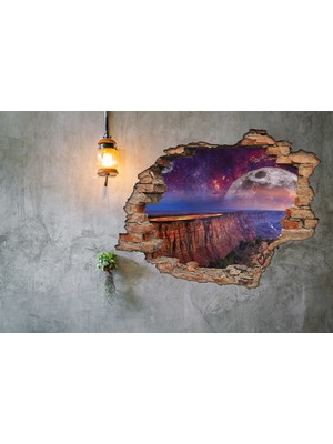 Renkselart Kırık Tuğla Fantastik Manzara Duvar Sticker