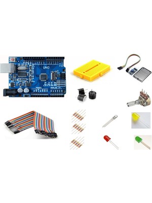 Akıl Oyunları Arduino Uno R3 CH340G Mini Başlangıç Seti – 11 Farklı, 56 Parçalı Plastik ve Metal Elektronik Proje Kiti, Aile ve Eğitim Kullanımına Uygun