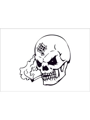 Başaran Sticker Skull Head Kafa Tası 3 Araba Arma Sticker