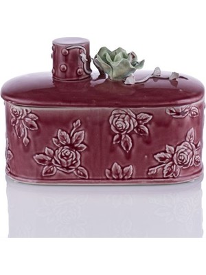 Porio M70 101 Kapağı Çiçekli Yatay Bordo Kutu