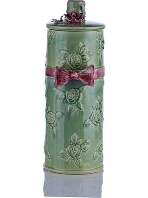 Porio M70 113 Kapağı Çiçekli Yeşil Vazo