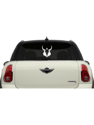 Areksan Reklam Boğa Kalkan Sticker Beyaz 15 cm