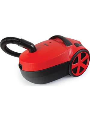 Fantom DC3000 Kırmızı Çekici Torbalı Elektrikli Süpürge 5 L Toz Kapasitesi ile Güçlü Temizlik