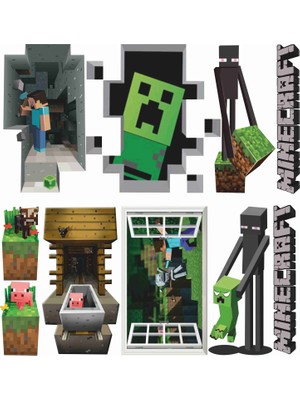 Stickermarket Minecraft Duvar Sticker Seti