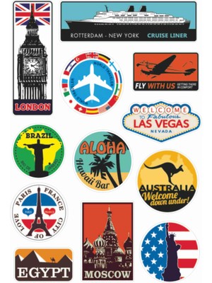 Stickermarket Valiz Sticker Seti B